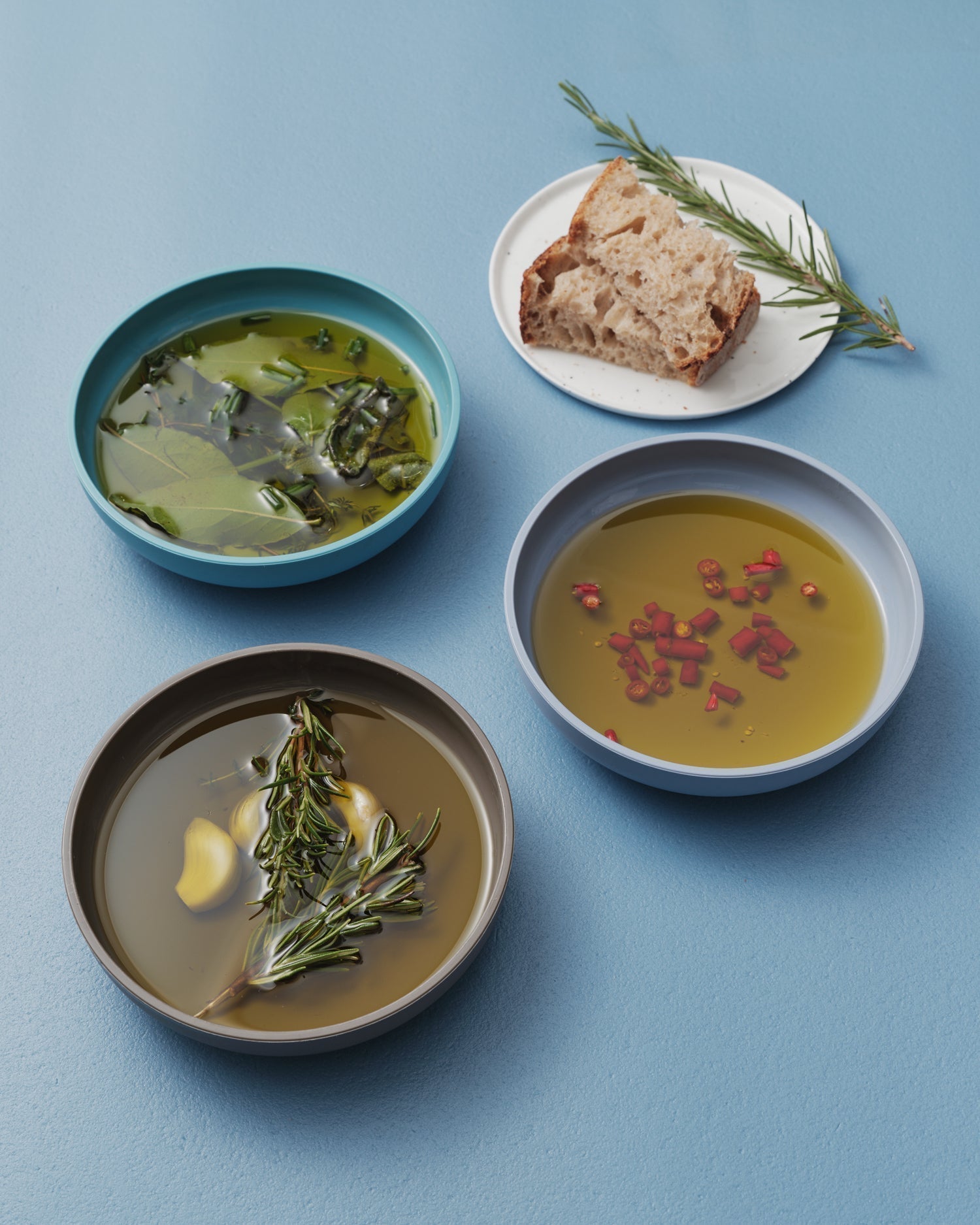 flavored oil: three variations.