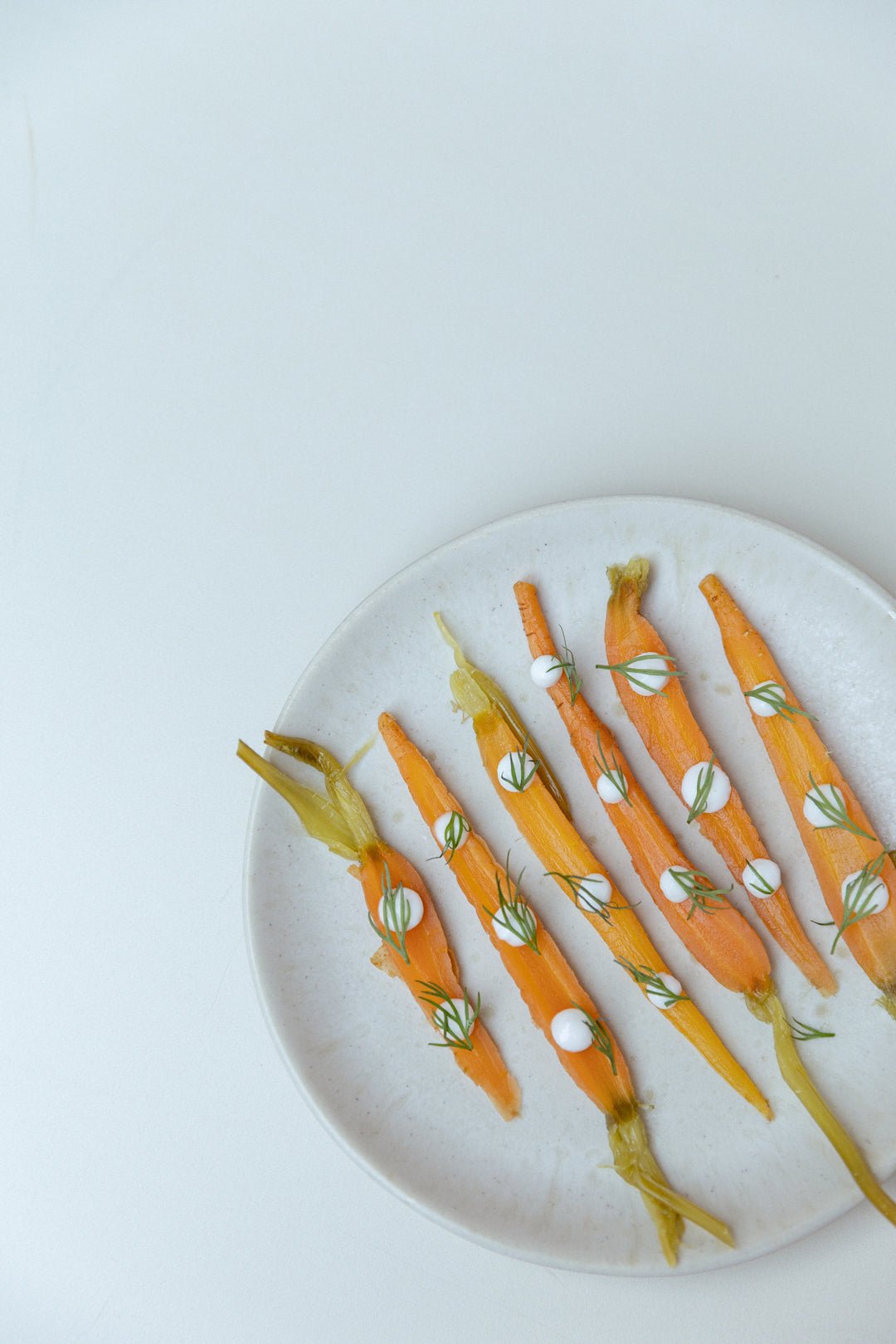 marinated baby carrots and almond vegan mayo.