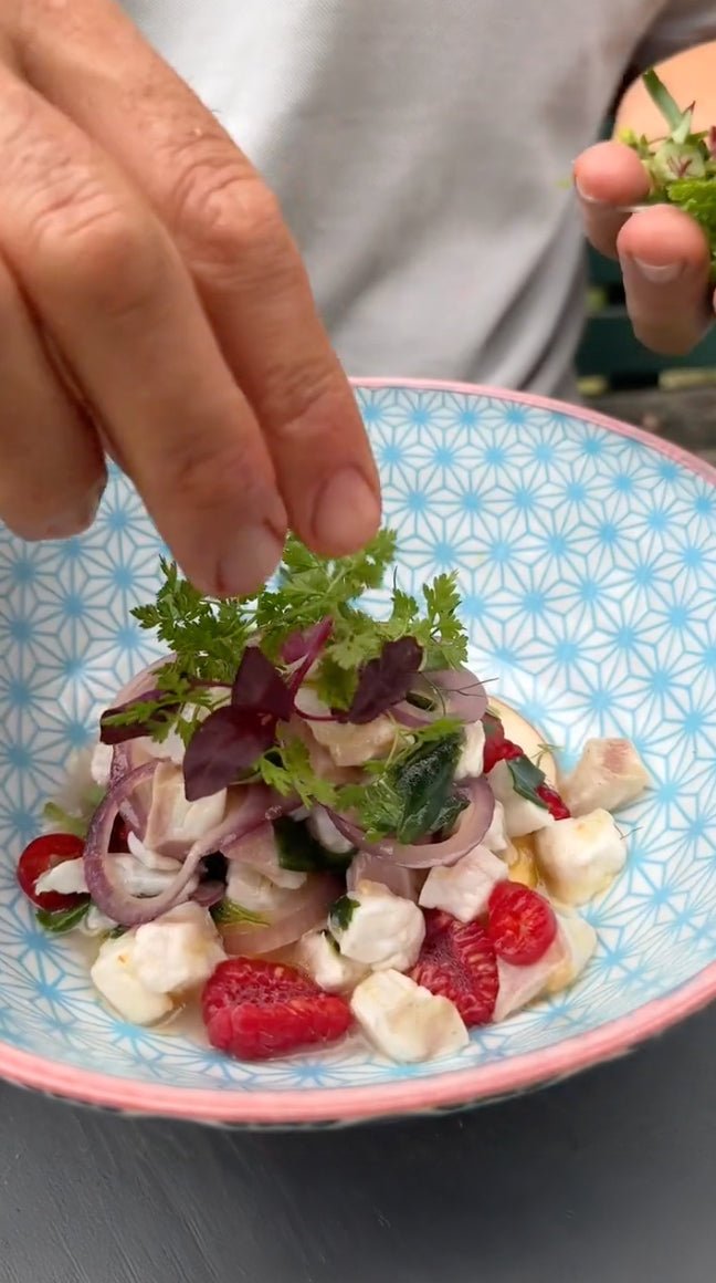 marinated sea bass ceviche.